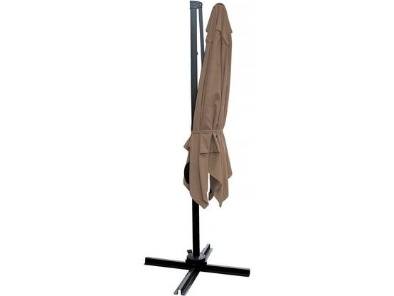 Parasol Jardin Déporté "soleil" - Carré - 2.5 X 2.5 M - Taupe + Housse De Protection -habitat Et Jardin - Image 4