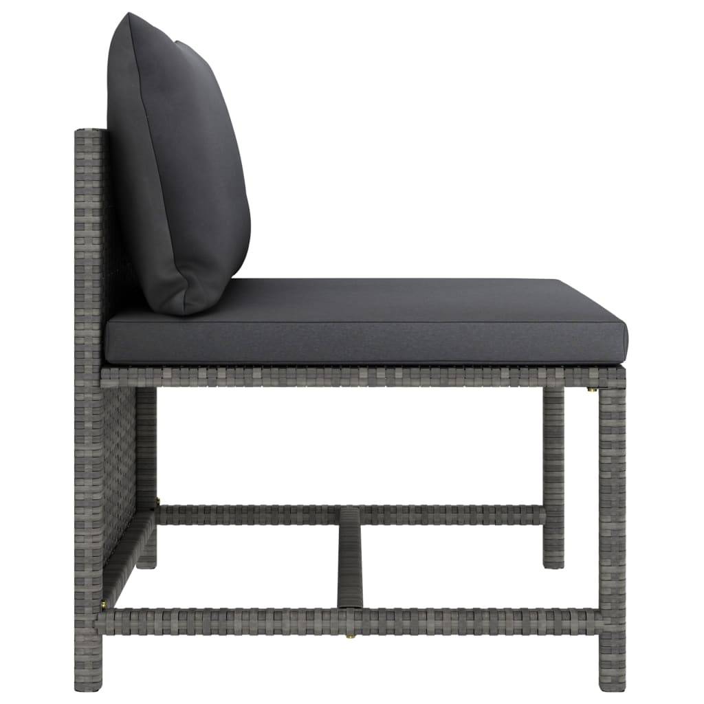 Helloshop26 - Salon de jardin meuble d'extérieur ensemble de mobilier 12 pièces avec coussins résine tressée gris - Imagen 5