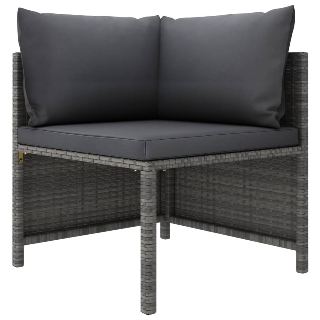 Helloshop26 - Salon de jardin meuble d'extérieur ensemble de mobilier 12 pièces avec coussins résine tressée gris - Imagen 2