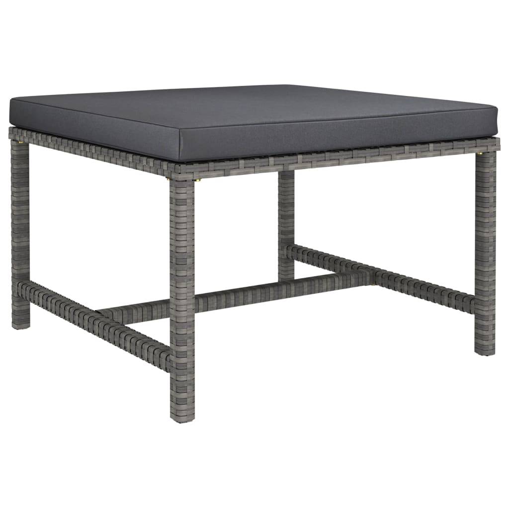 Helloshop26 - Salon de jardin meuble d'extérieur ensemble de mobilier 12 pièces avec coussins résine tressée gris - Imagen 6