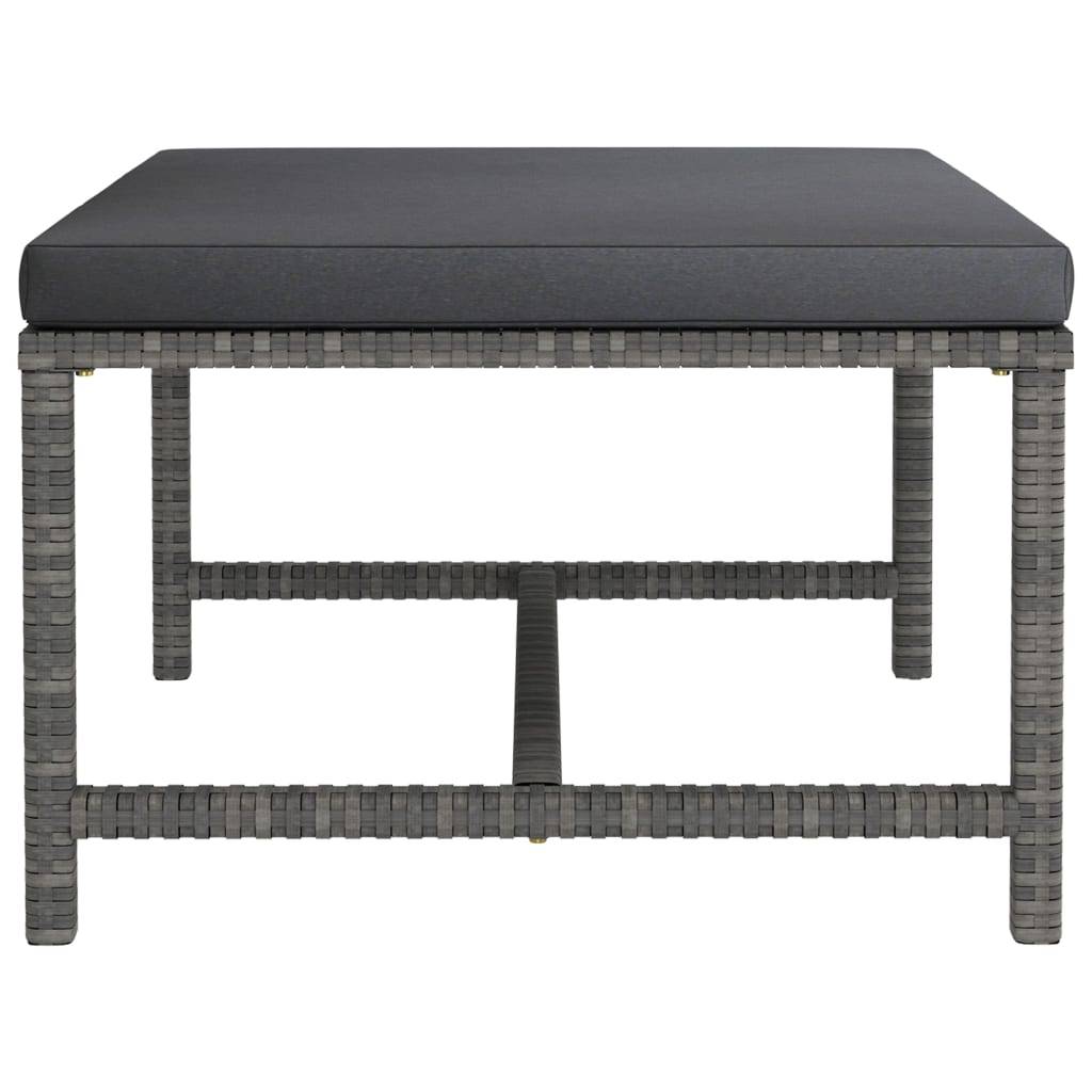 Helloshop26 - Salon de jardin meuble d'extérieur ensemble de mobilier 12 pièces avec coussins résine tressée gris - Imagen 7