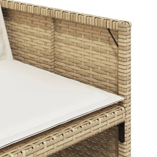 Salon de Jardin 8 Personnes Résine Tressée Table Verre Encastrable Extérieur Beige – ComfortXL Outdoor Living - Image 6