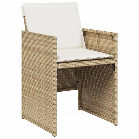 Salon de Jardin 8 Personnes Résine Tressée Table Verre Encastrable Extérieur Beige – ComfortXL Outdoor Living - Image 3