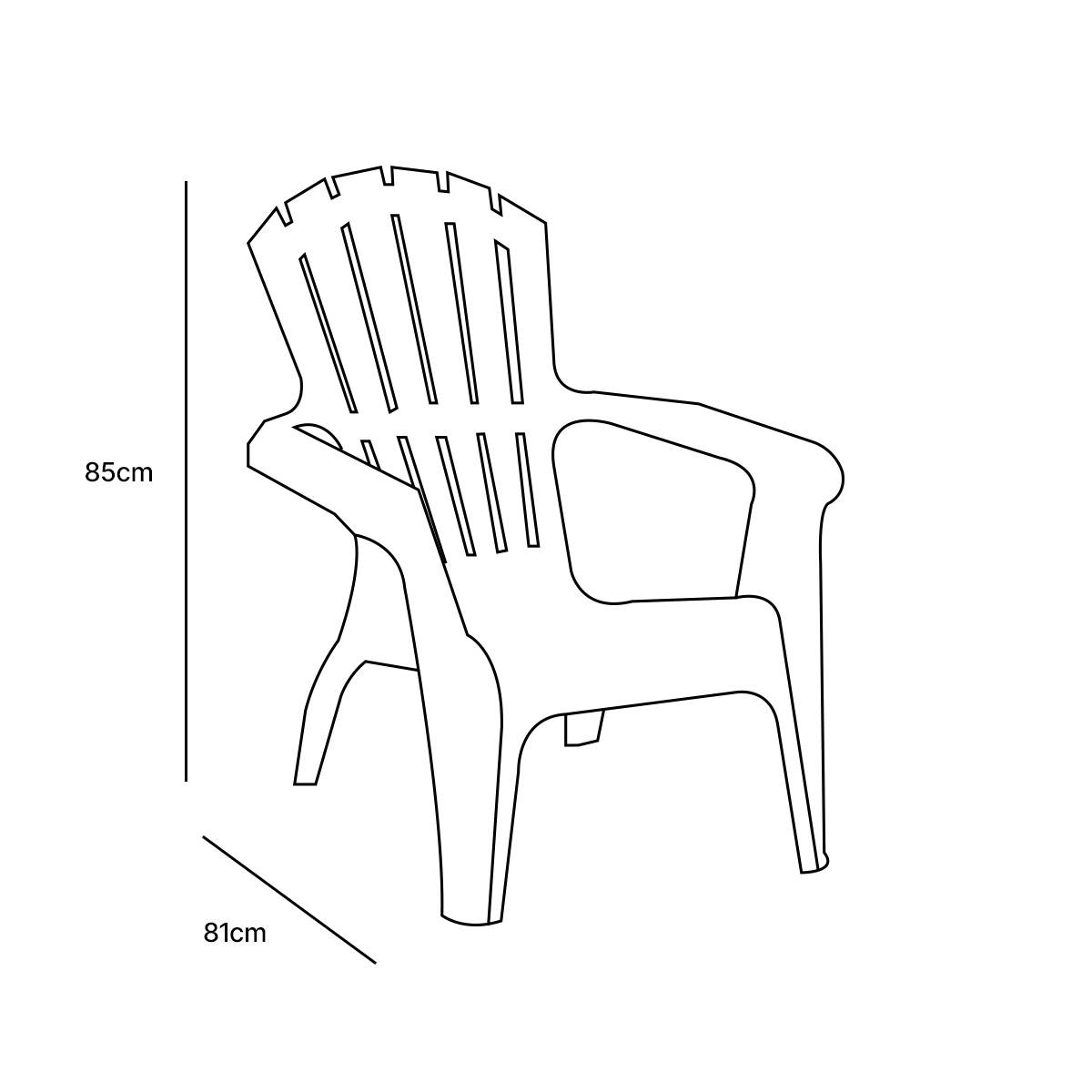 Wilsa Garden - Lot de 4 Fauteuils  Adirondack de jardin en résine empilables Anthracite - Imagen 10
