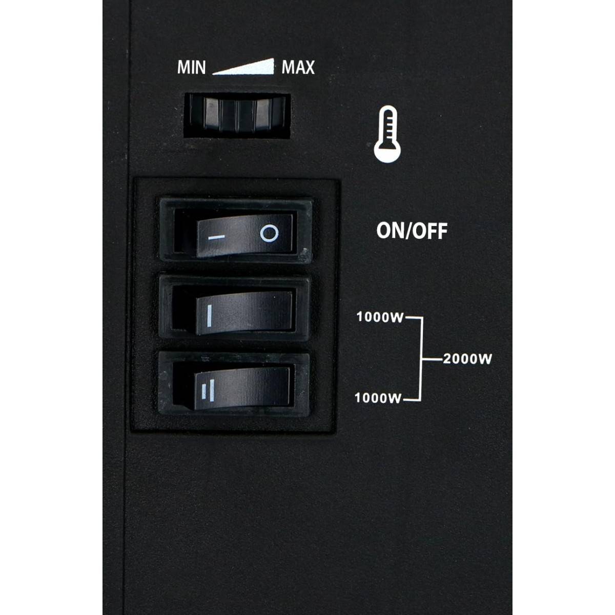 Cheminée électrique Effet flamme 2000W Thermostat réglable 3 LED Chauffage d'appoint Torino CLASSIC FIRE - Imagen 4