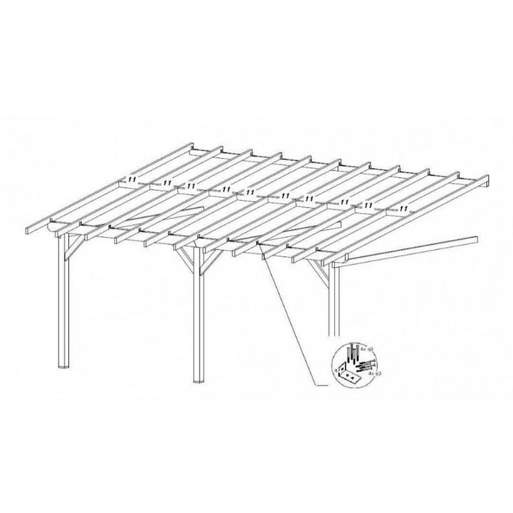 Habrita - Carport mono-pente mural DOUBLE / couverture bardeau bitumé Habrita - Imagen 2