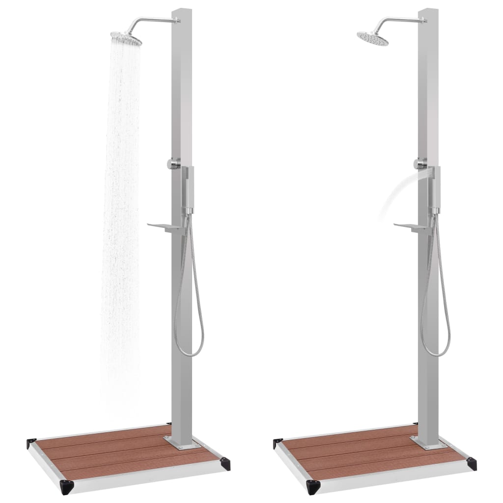 Vidaxl - Douche d'extérieur avec receveur de douche WPC Acier inoxydable - vidaXL - Image 3