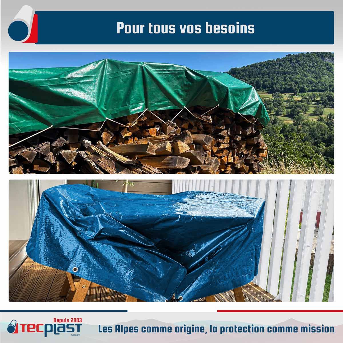 Pack 2 Bâches de Protection - Tailles Complémentaires - 3x5m (x1) HQ250MU + 6x10m (x1) SR150MU - PD4MU TECPLAST - Image 2