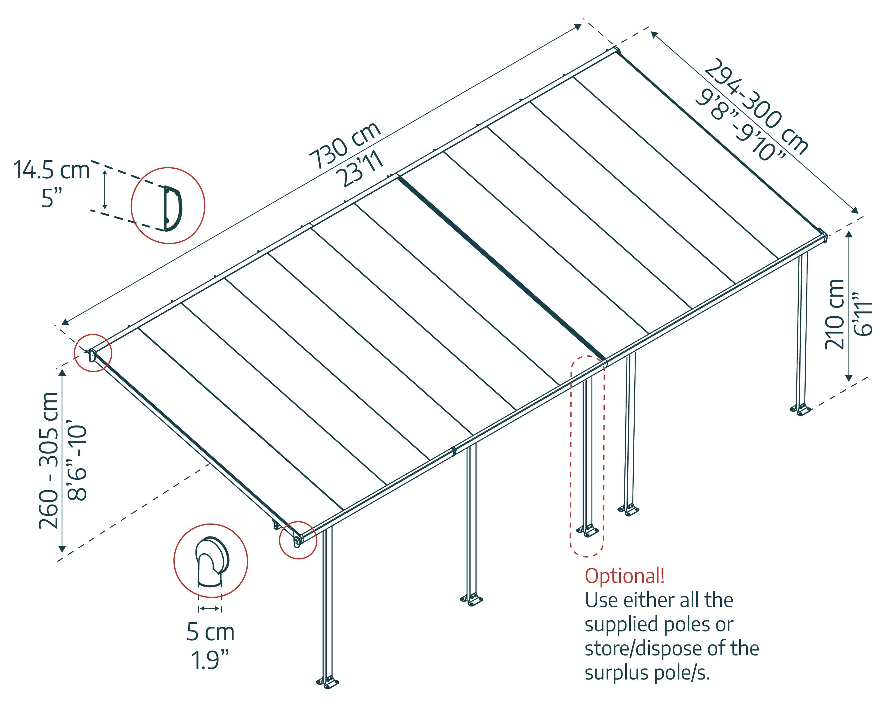 Canopia - Canopia Pergola Feria 3X7,3 Grise - Imagen 5