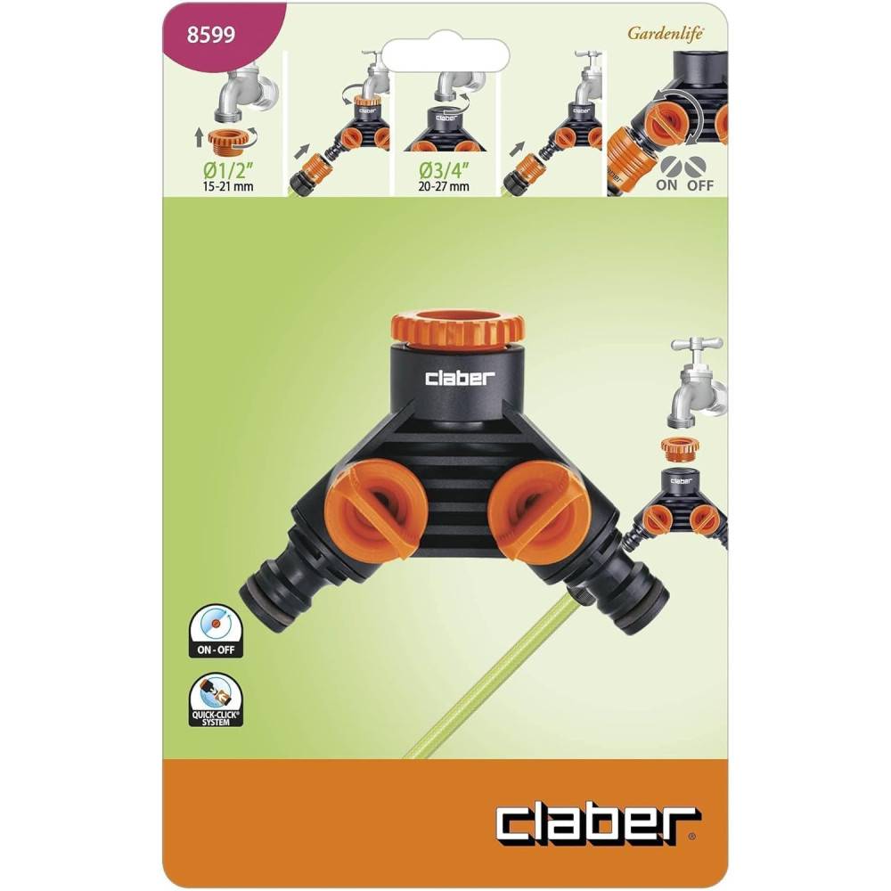 Claber - Nez de robinet double robinet - Arrosage Claber - Imagen 2