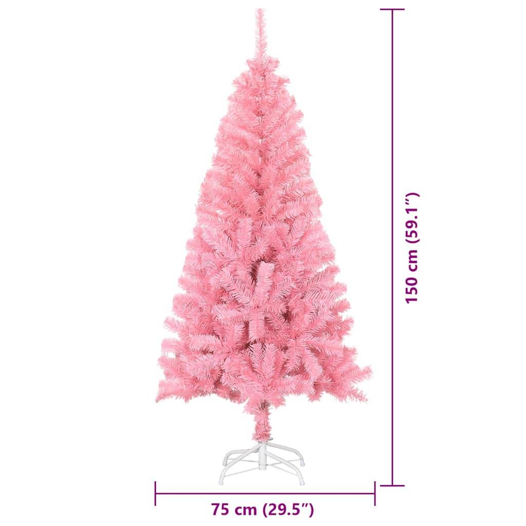 Vidaxl - Sapin de Noël Rose 150 cm PVC vidaXL 3396417 - Image 3