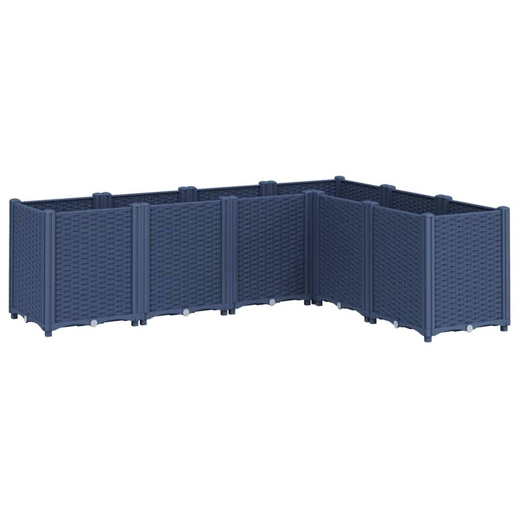 ComfortXL - Grand Ensemble de Jardinières Modulables PP Aspect Rotin Configuration Flexible pour Terrasse Gris 160 cm – ComfortXL Outdoor Living - Image 2
