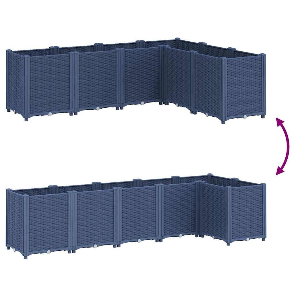 ComfortXL - Grand Ensemble de Jardinières Modulables PP Aspect Rotin Configuration Flexible pour Terrasse Gris 160 cm – ComfortXL Outdoor Living - Image 6