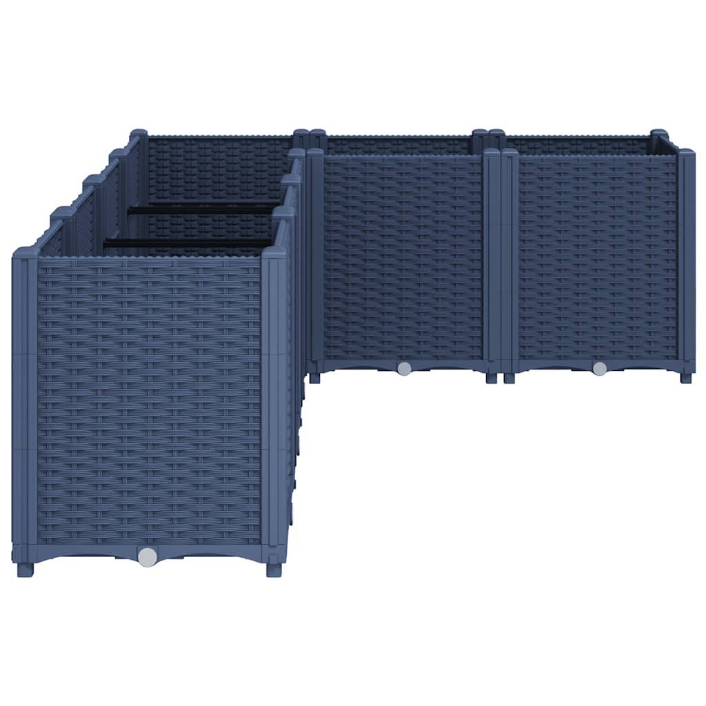 ComfortXL - Grand Ensemble de Jardinières Modulables PP Aspect Rotin Configuration Flexible pour Terrasse Gris 160 cm – ComfortXL Outdoor Living - Image 4