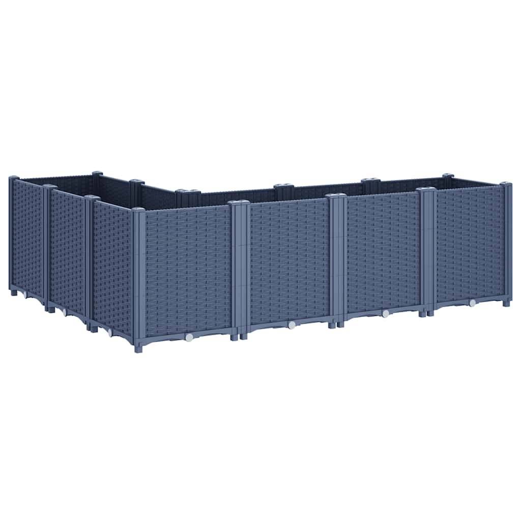 ComfortXL - Grand Ensemble de Jardinières Modulables PP Aspect Rotin Configuration Flexible pour Terrasse Gris 160 cm – ComfortXL Outdoor Living - Image 5