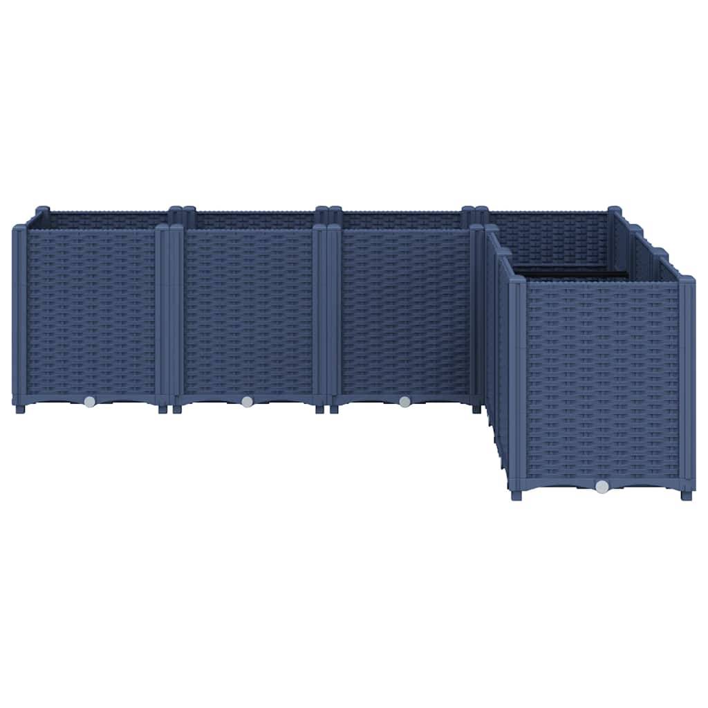 ComfortXL - Grand Ensemble de Jardinières Modulables PP Aspect Rotin Configuration Flexible pour Terrasse Gris 160 cm – ComfortXL Outdoor Living - Image 3
