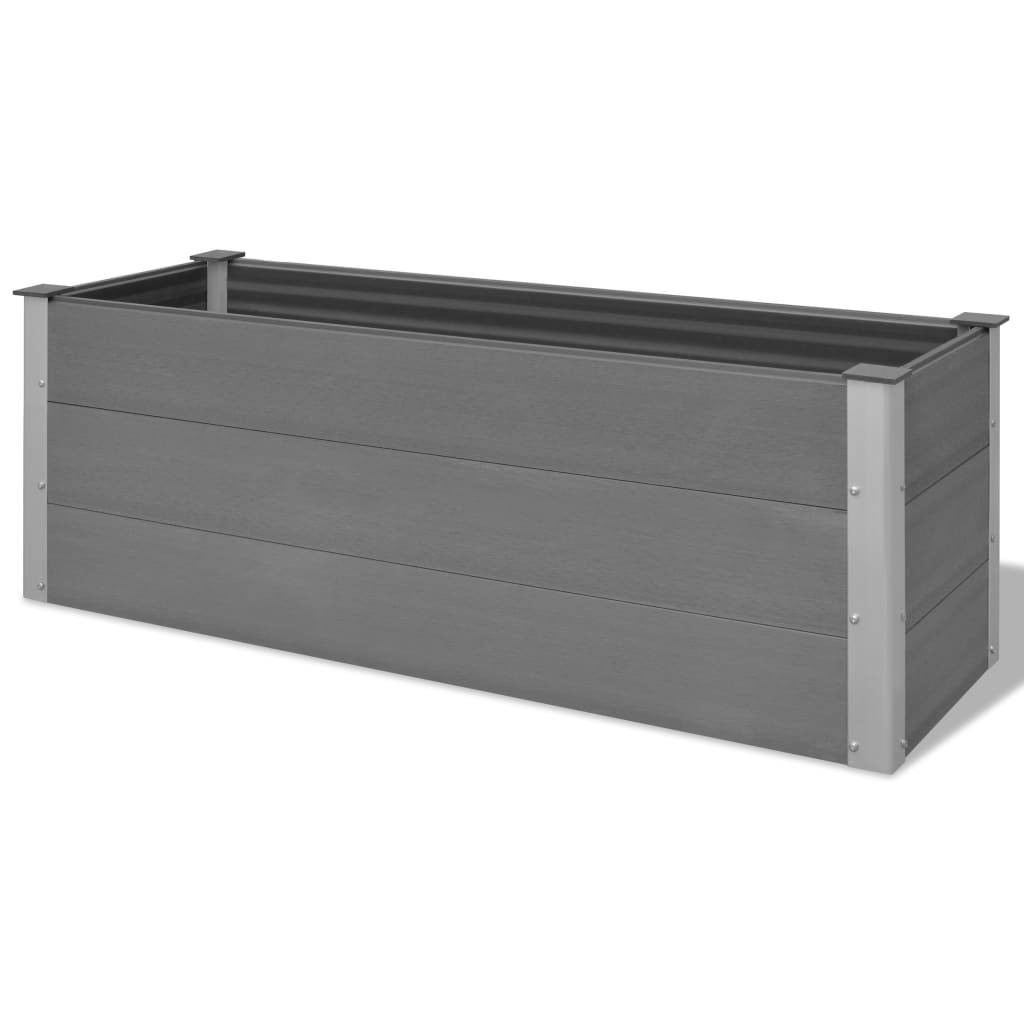 Helloshop26 - Jardinière lit surélevé plantes fleurs jardin WPC 150 x 50 x 54 cm gris - Imagen 1