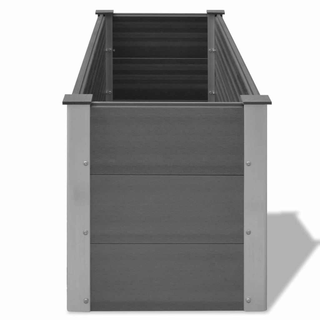 Helloshop26 - Jardinière lit surélevé plantes fleurs jardin WPC 150 x 50 x 54 cm gris - Imagen 4