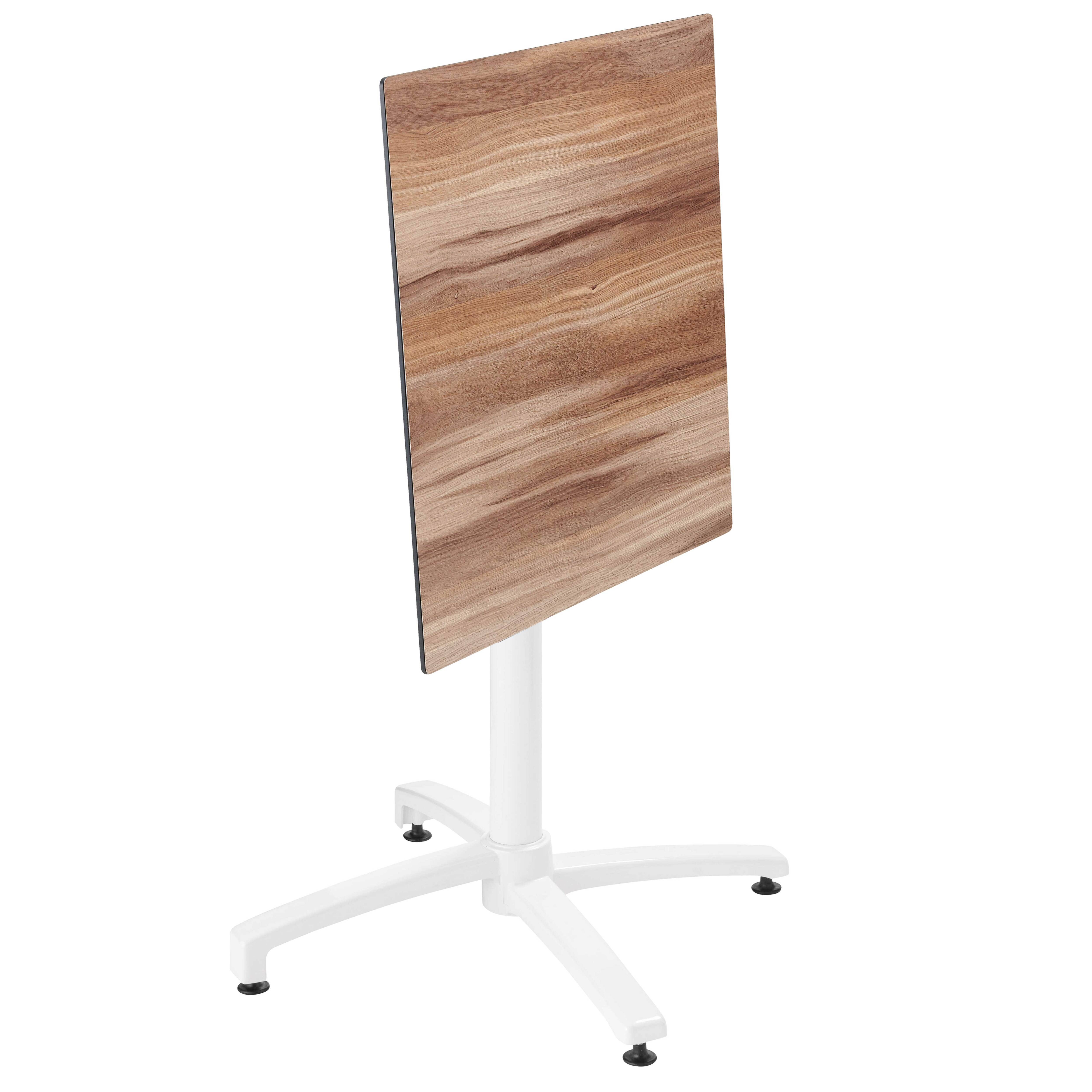 Oviala - Table de terrasse carrée 70 x 70 cm inclinable stratifié chêne foncé Opéra - Oviala - Imagen 2