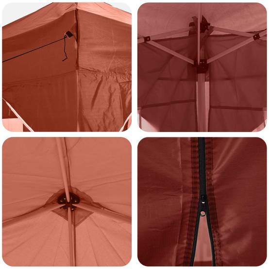 ComfortXL - Tente de réception pliante tissu Oxford pour jardin avec parois 290x290cm Terre cuite - ComfortXL Outdoor Living - Image 2