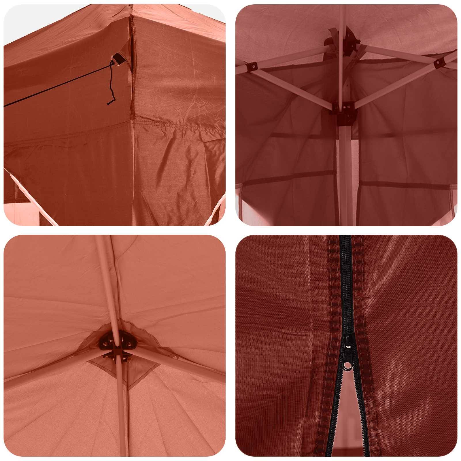 ComfortXL - Tente de réception pliante tissu Oxford pour jardin avec parois 290x290cm Terre cuite - ComfortXL Outdoor Living - Image 2