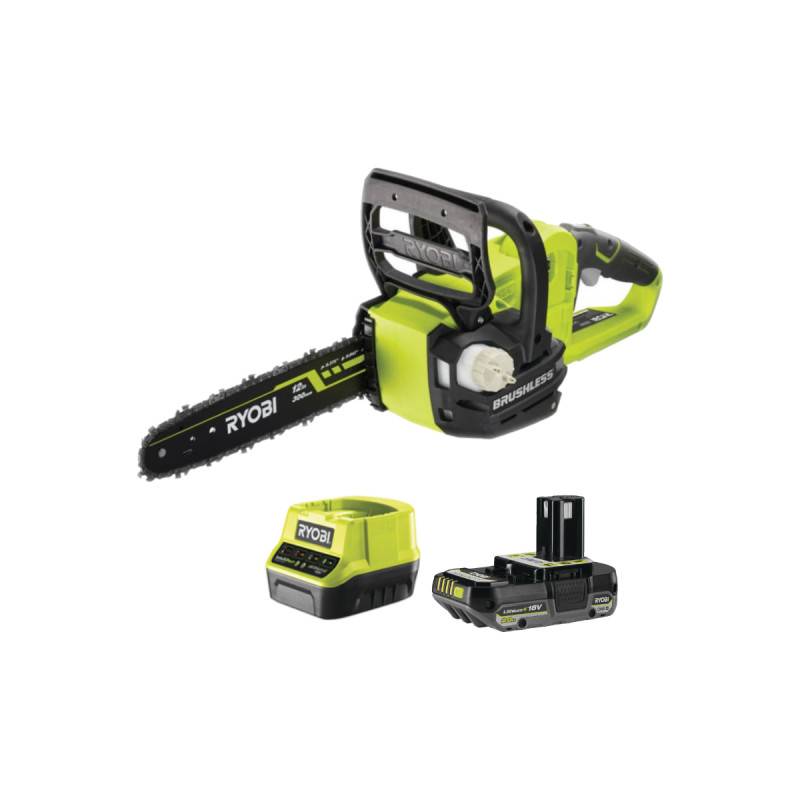 Ryobi - Pack RYOBI Tronçonneuse OCS1830 - 18V One+ Brushless - 1 Batterie 2.0Ah - 1 Chargeur rapide