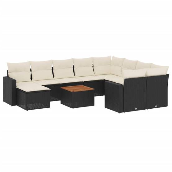 Salon de Jardin Noir et Blanc 11 Pièces Modulable Résine Tressée pour 10 Personnes – ComfortXL Outdoor Living - Image 2