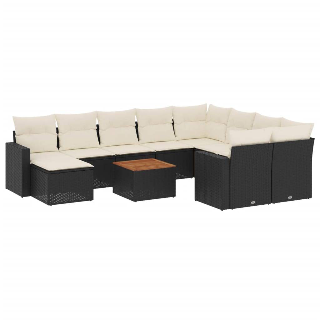 Salon de Jardin Noir et Blanc 11 Pièces Modulable Résine Tressée pour 10 Personnes – ComfortXL Outdoor Living - Image 2