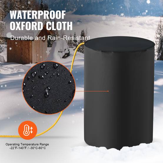 VEVOR Chauffe-fut métal 1300W, bande 55 gallons, thermostat -17.8°C-62.8°C, Oxford imperméable. - Image 5