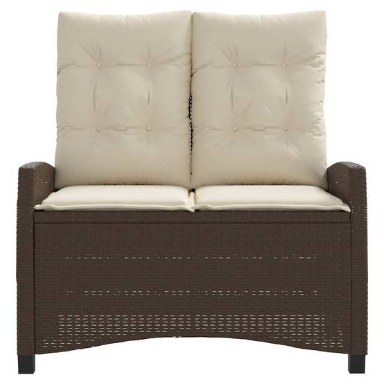 Banc inclinable de jardin | Banquette De Jardin | Banc Extérieur avec coussins marron résine tressée Maison Chic - Image 3