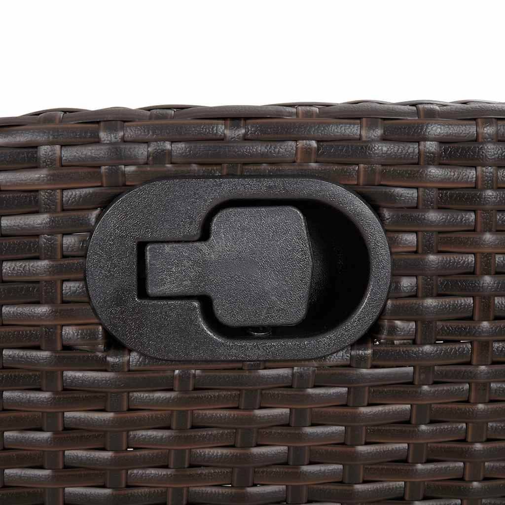 Banc inclinable de jardin | Banquette De Jardin | Banc Extérieur avec coussins marron résine tressée Maison Chic - Image 8