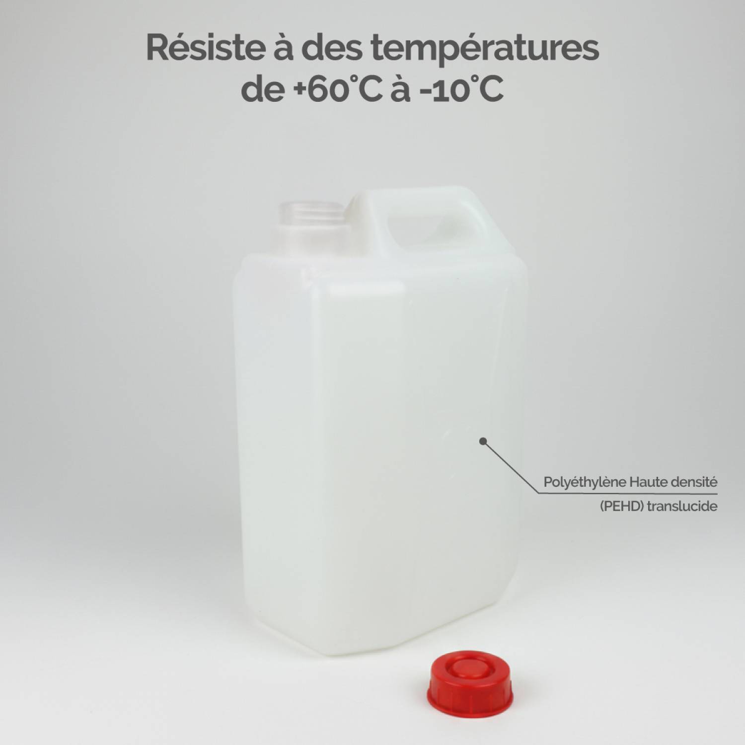 Linxor - Bidon, jerrican en plastique (PEHD) pour usage alimentaire avec bouchon - 5L - Linxor - Imagen 3