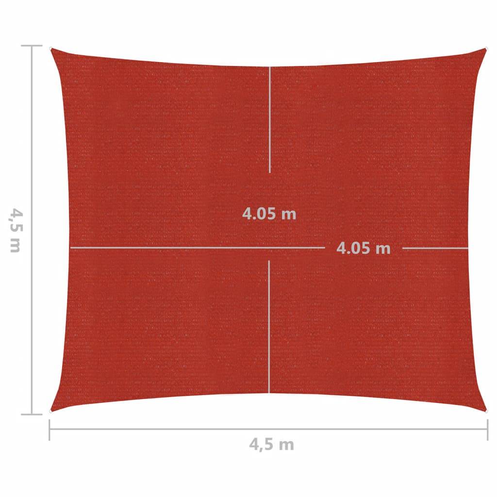 Helloshop26 - Voile toile d'ombrage parasol 160 g/m² PEHD 4,5 x 4,5 m rouge - Imagen 6