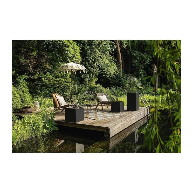 Lechuza - Pot De Fleur Lechuza Canto Stone Colonne 40 - Kit Complet Led, Noir Graphite - Imagen 5