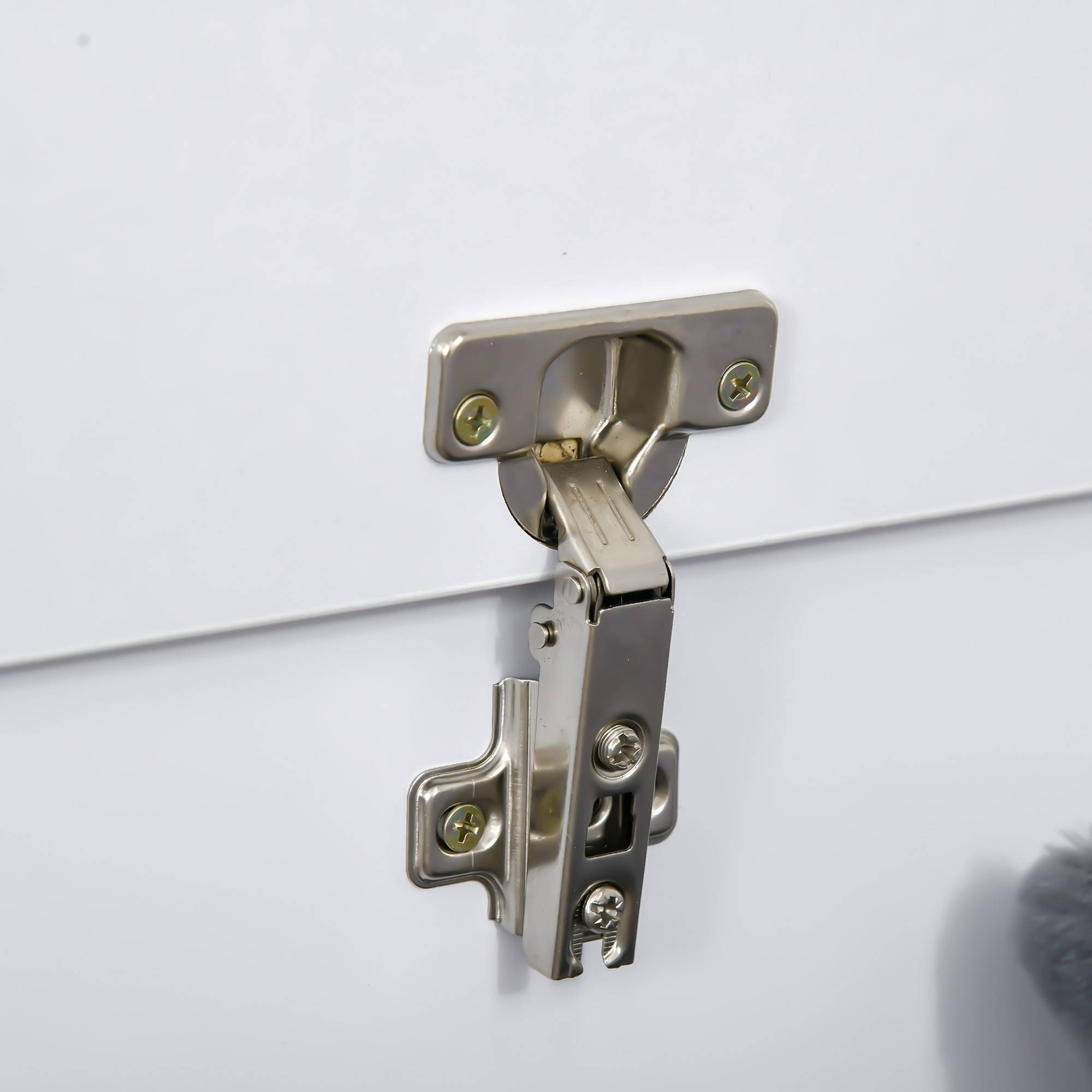 Sans Marque - Coffre/banc rangement, couvercle rabattable + charnières sécurité, pour chaussures, entrée/couloir/chambre/salon, 100x40x40cm, blanc. - Image 9