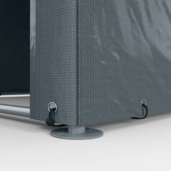 Tente de stockage toile PE extérieur garage vélos outils porte zippée 160x218x172cm gris - ComfortXL Outdoor Living - Image 10