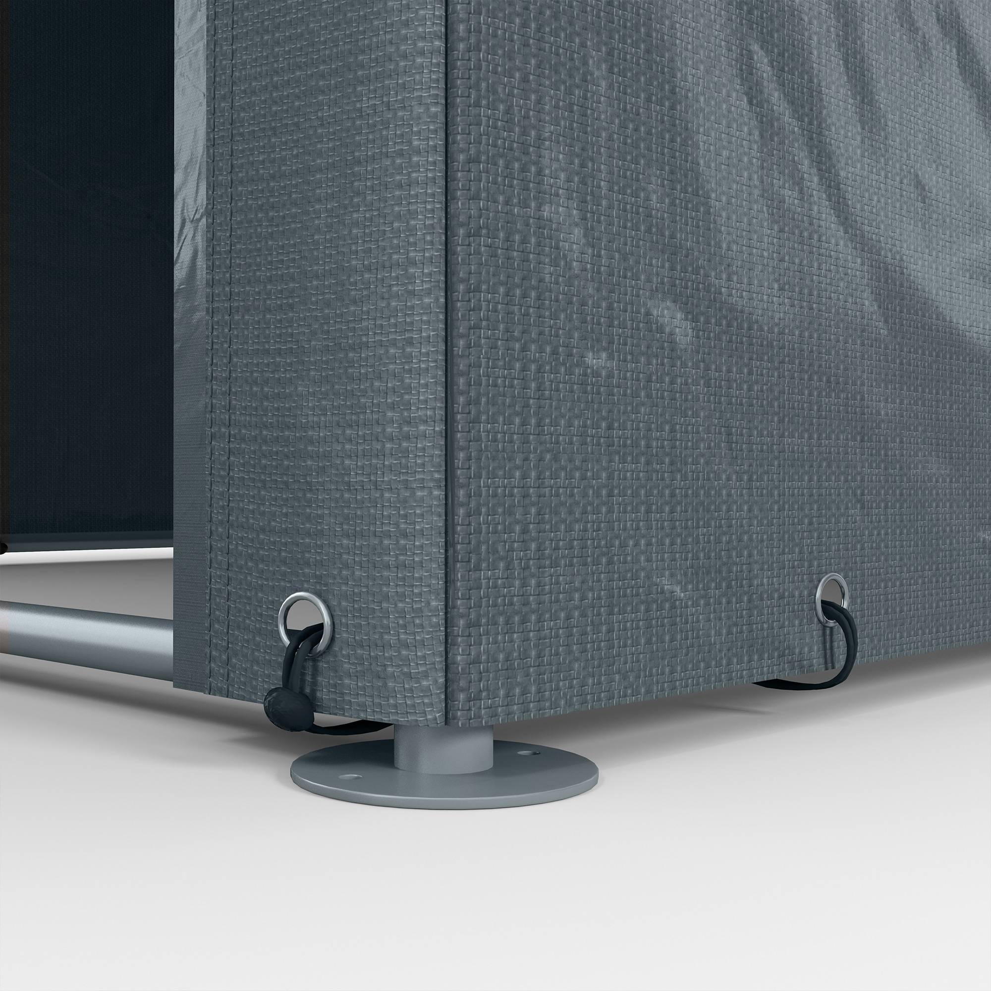 Tente de stockage toile PE extérieur garage vélos outils porte zippée 160x218x172cm gris - ComfortXL Outdoor Living - Image 10