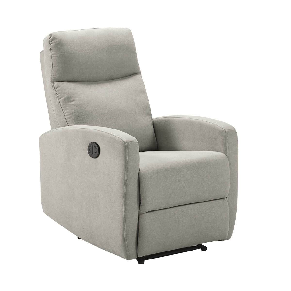 Fauteuil Relax Electrique Tissu Gris Clair - LERIDA - Image 1