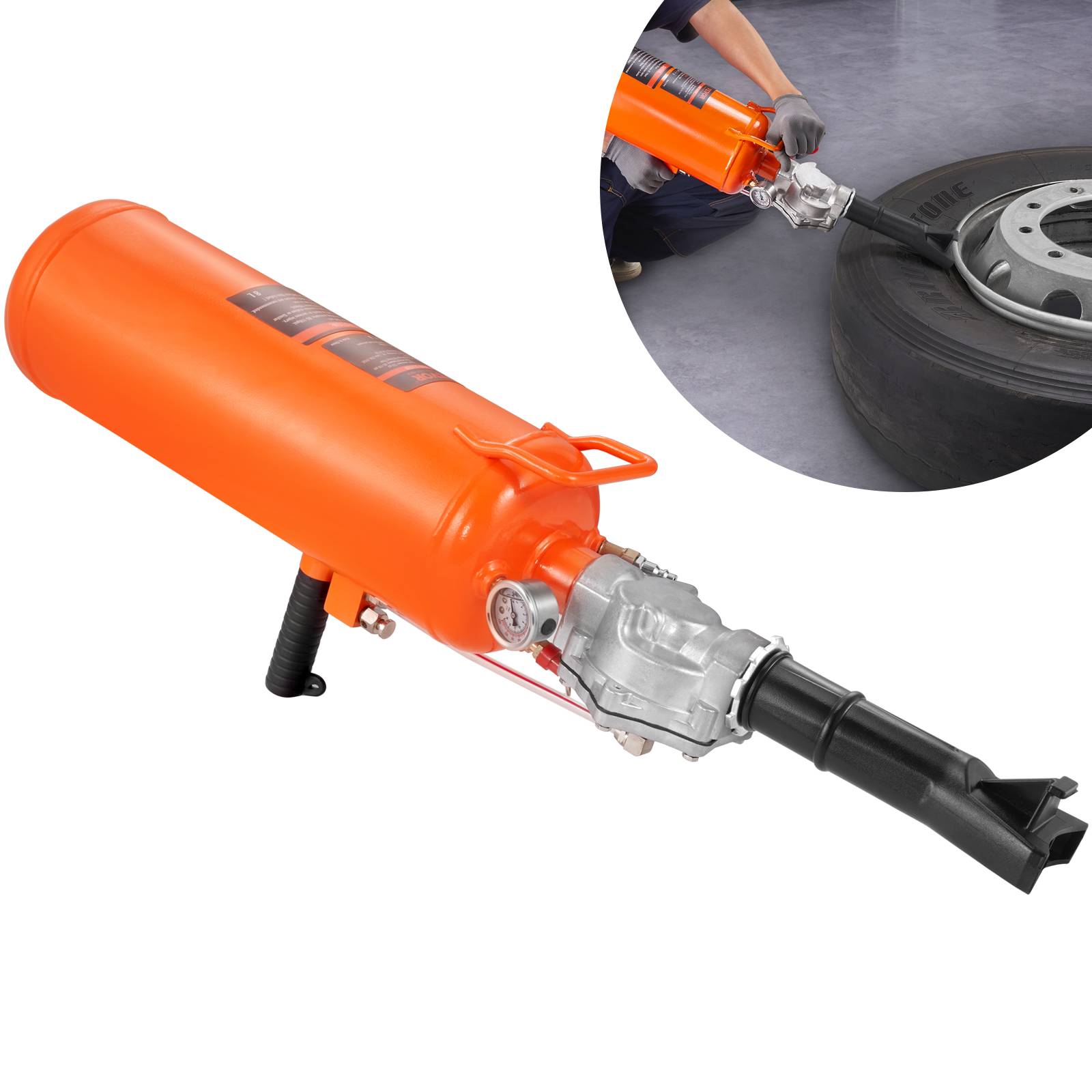 VEVOR Canon à air 8L, gonfleur pneus 120 PSI, portable 85-116 PSI, pour véhicules, atelier. - Image 1