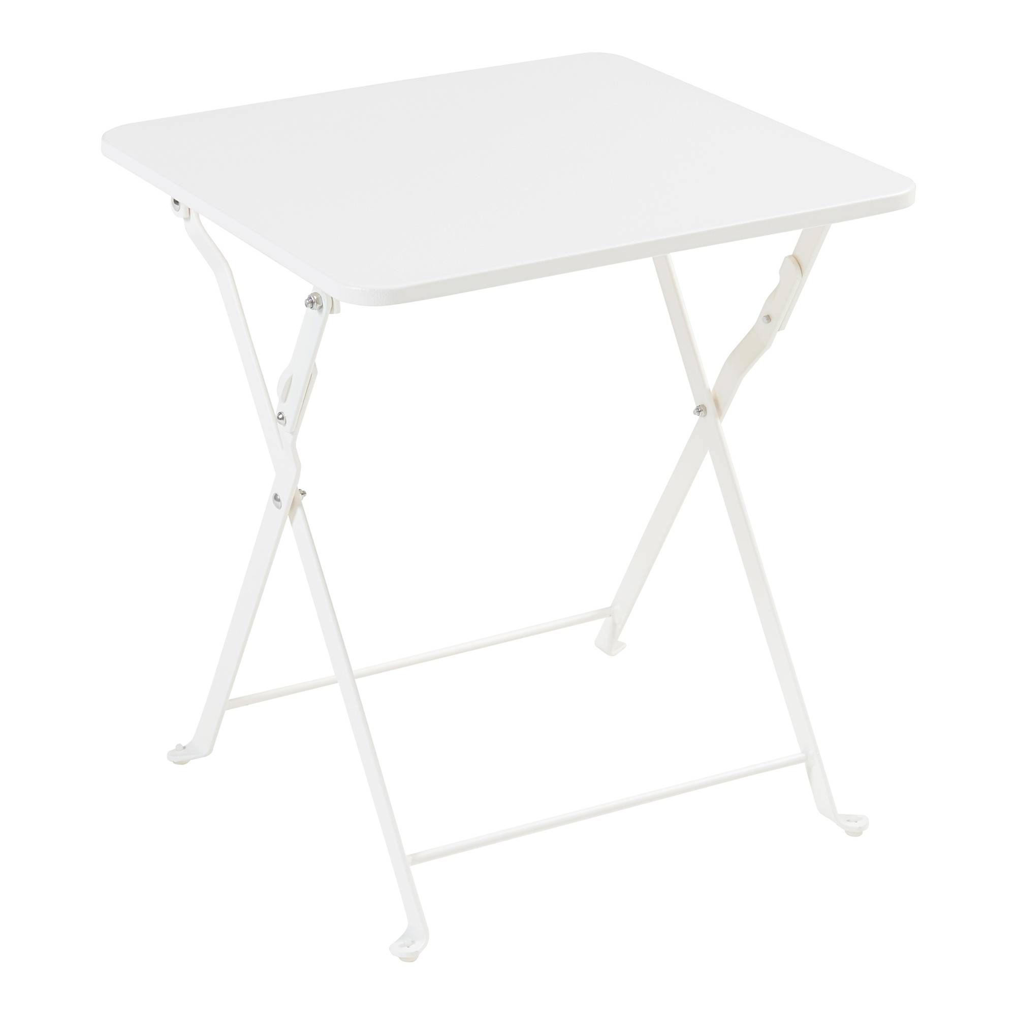 Table pliante Vegårshei acier 45 x 40 x 40 cm blanc [en.casa] - Imagen 1