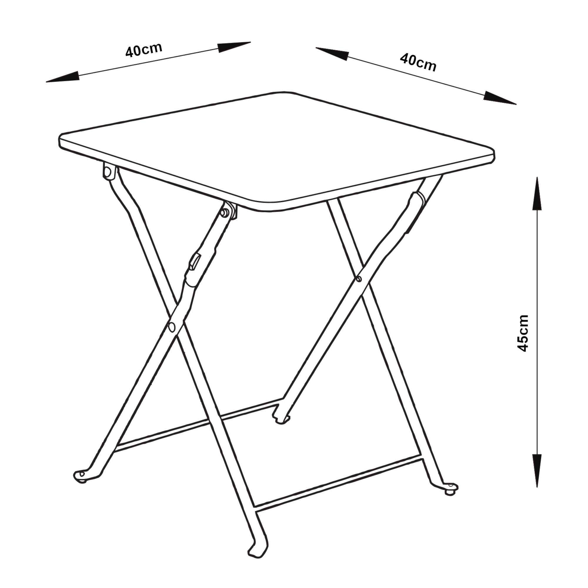 Table pliante Vegårshei acier 45 x 40 x 40 cm blanc [en.casa] - Imagen 4