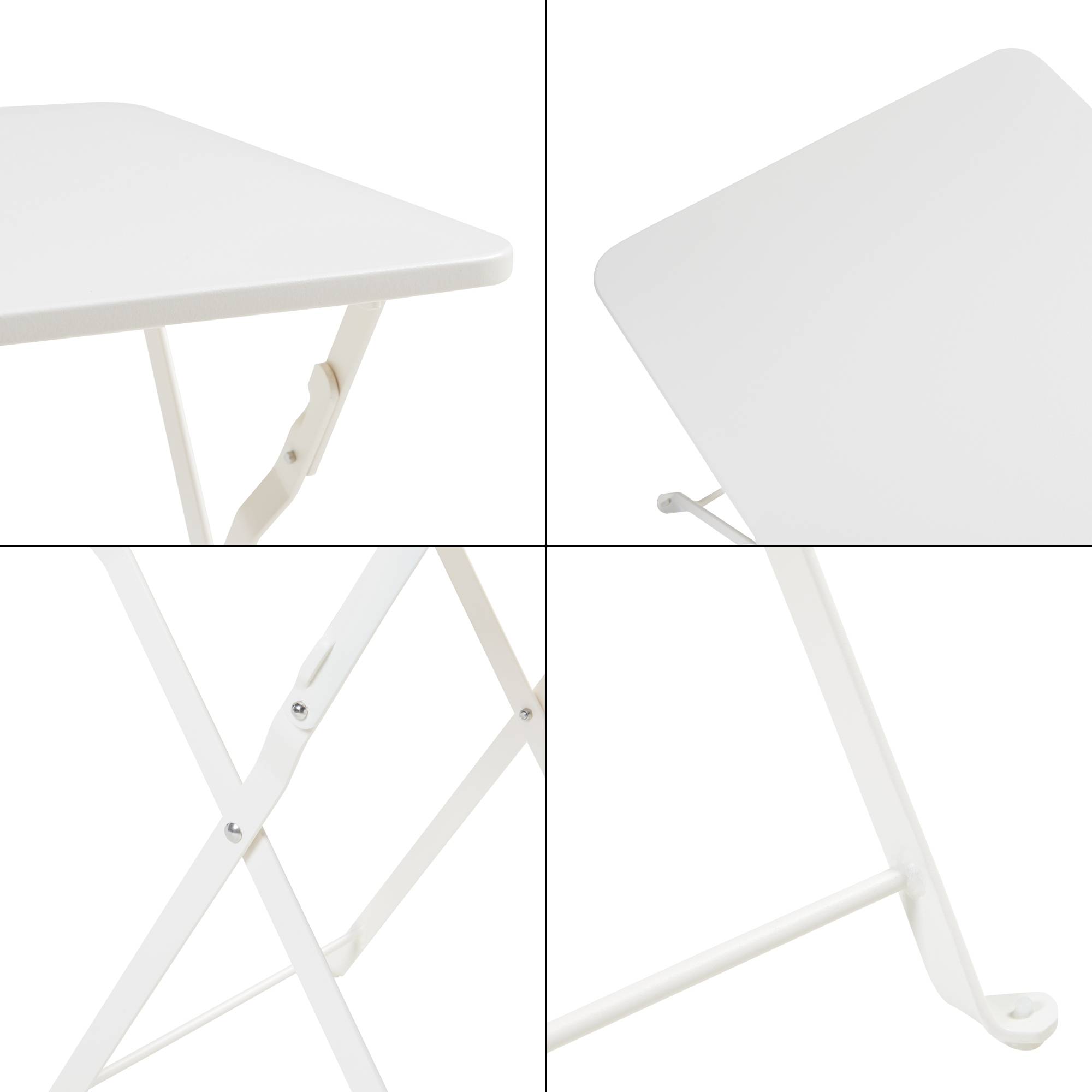 Table pliante Vegårshei acier 45 x 40 x 40 cm blanc [en.casa] - Imagen 7
