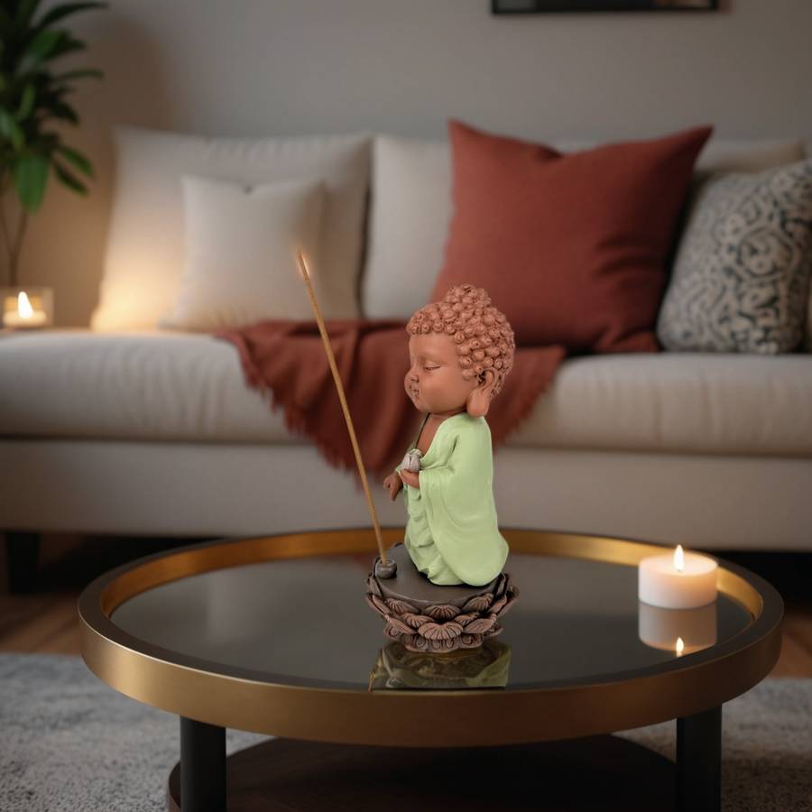 Zen Light - Statue Bouddha Porte-Encens Kasyapa-Création authentique-Ambiance zen et harmonieuse-idée cadeau-H25cm–Zen'Light - Image 3