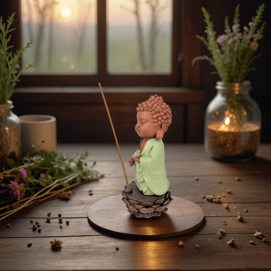 Zen Light - Statue Bouddha Porte-Encens Kasyapa-Création authentique-Ambiance zen et harmonieuse-idée cadeau-H25cm–Zen'Light - Image 10