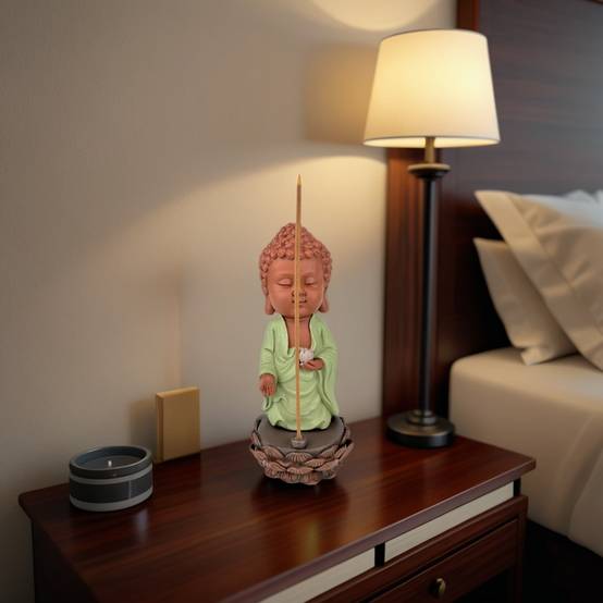 Zen Light - Statue Bouddha Porte-Encens Kasyapa-Création authentique-Ambiance zen et harmonieuse-idée cadeau-H25cm–Zen'Light - Image 5
