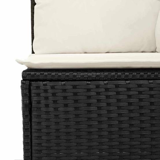 Salon de Jardin 6 Places 7pcs en Résine Tressée Modulable Table Coffre de Rangement et Pouf Noir – ComfortXL Outdoor Living - Image 8