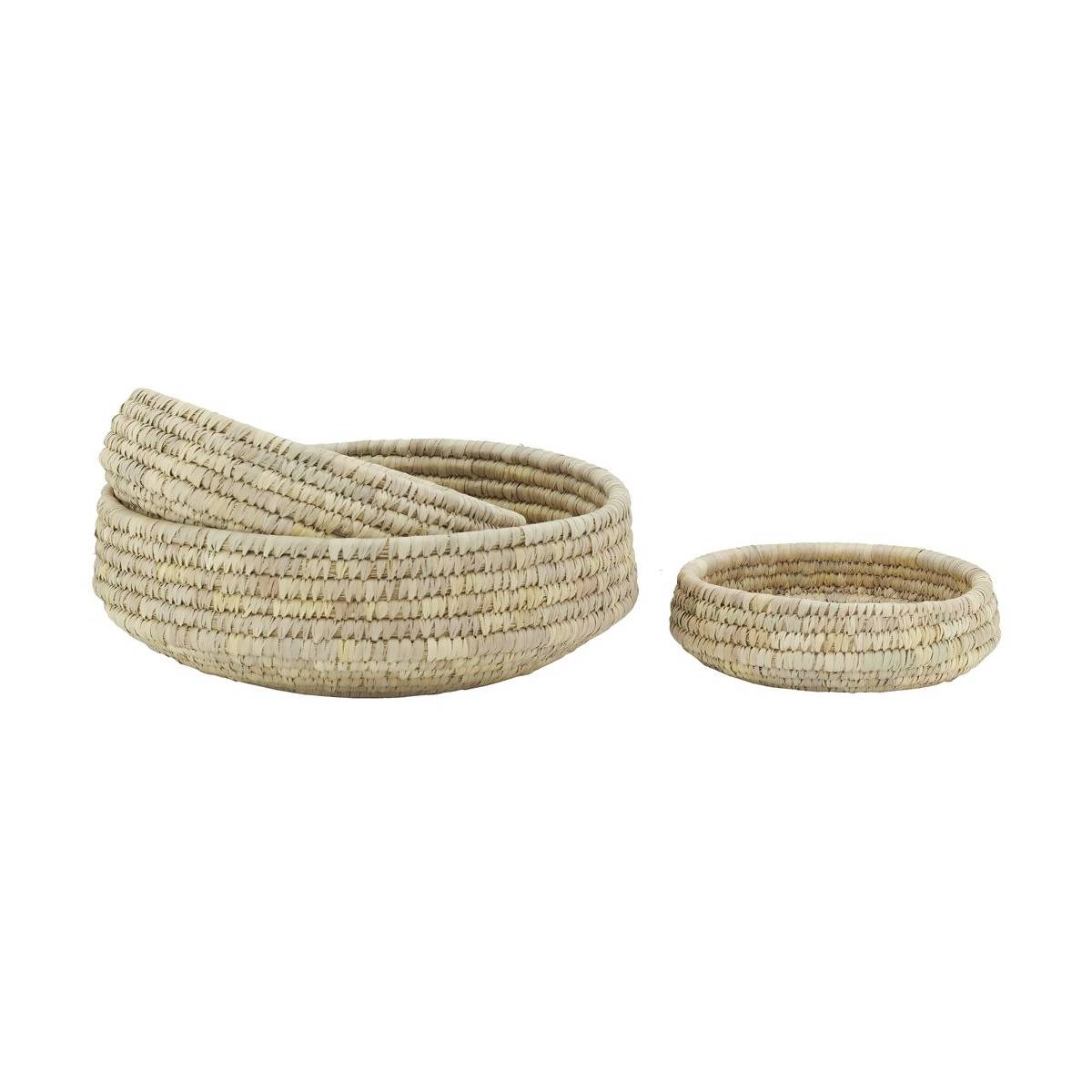 Aubry Gaspard - Corbeilles rondes en jonc naturel (Lot de 3) - Imagen 1