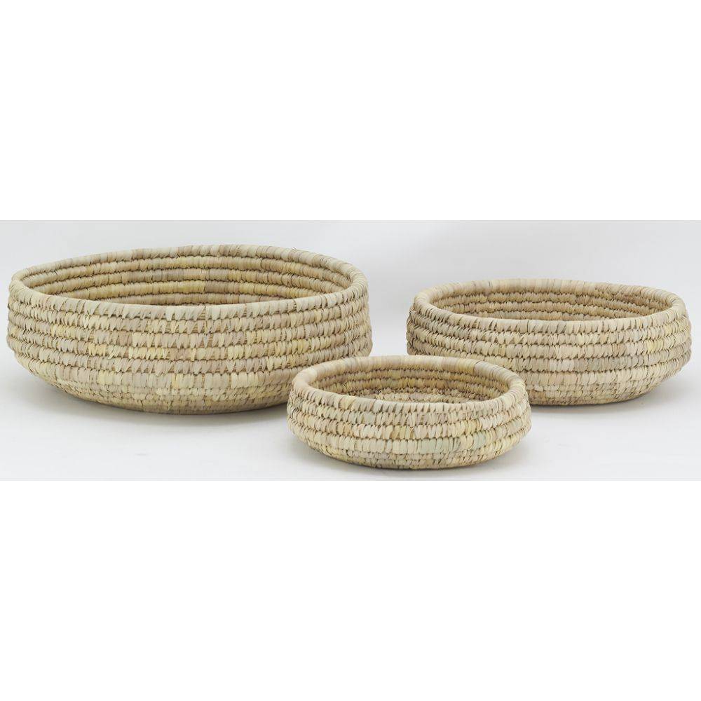 Aubry Gaspard - Corbeilles rondes en jonc naturel (Lot de 3) - Imagen 2