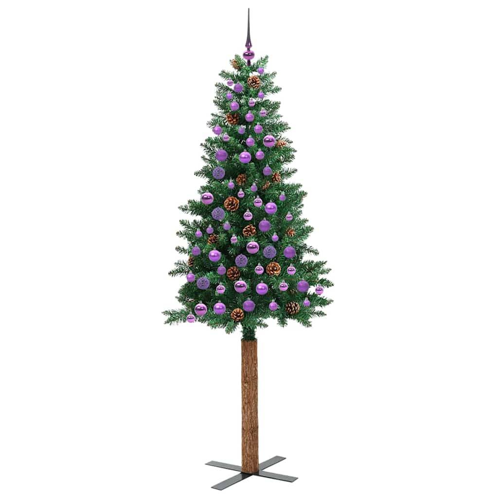 Vidaxl - Sapin de Noël mince Vert 210 cm PVC et bois de pin massif vidaXL 3394883 - Image 5