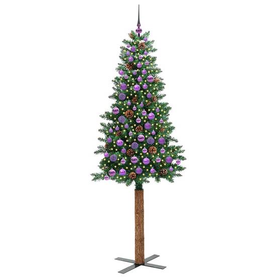 Vidaxl - Sapin de Noël mince Vert 210 cm PVC et bois de pin massif vidaXL 3394883 - Image 4